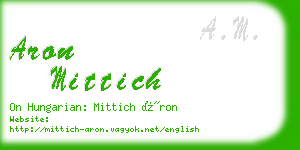 aron mittich business card